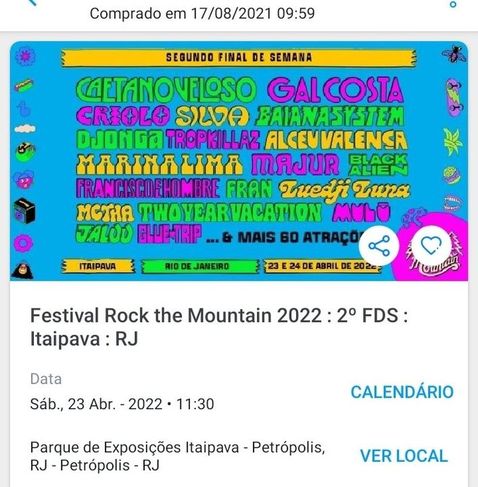 Rock The Mountain Ingresso 2° Final de Semana