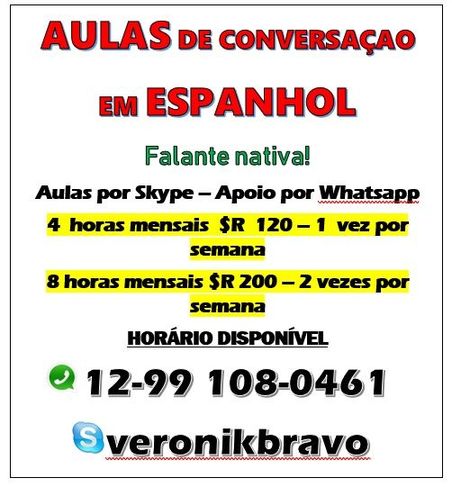 Aulas de Conversaçao em Espanhol