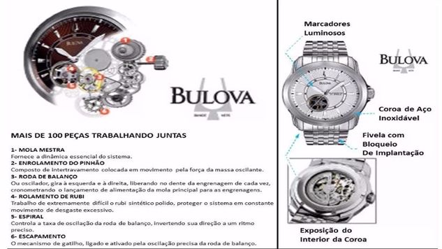 Relógio Bulova 96a100 Original Automático, Esqueleto
