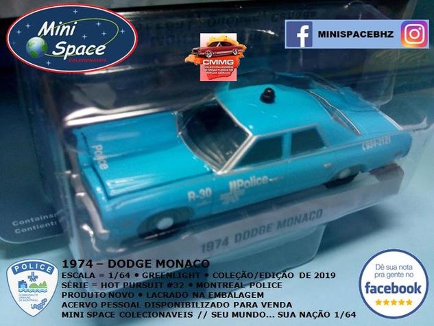 Greenlight 1974 Dodge Monaco Polícia 1/64