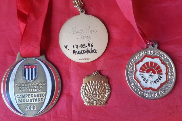 4 Medalhas Judô Federação " Ouro " Campeonato Paulistano Fpj Xp