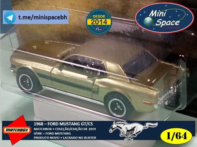 Matchbox 1968 Ford Mustang Gt/sc Série Gold 1/64