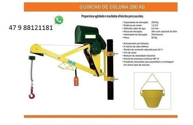 Guincho de Coluna Elétrico Extra Forte Fabricacao