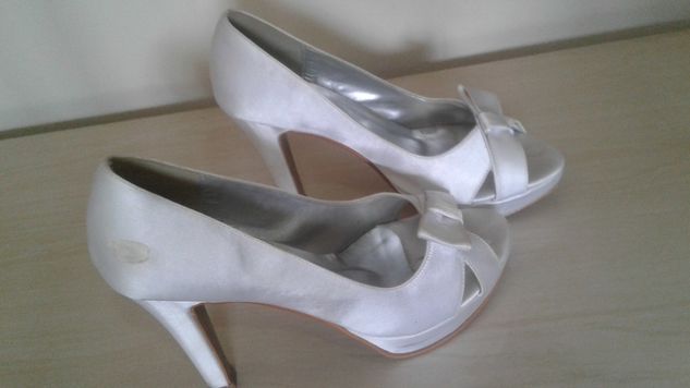Sapato Noiva Branco Cetim