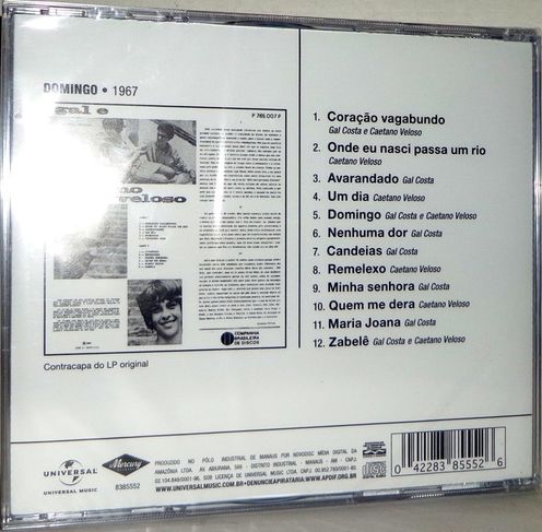CD Gal Costa e Caetano Veloso - Domingo