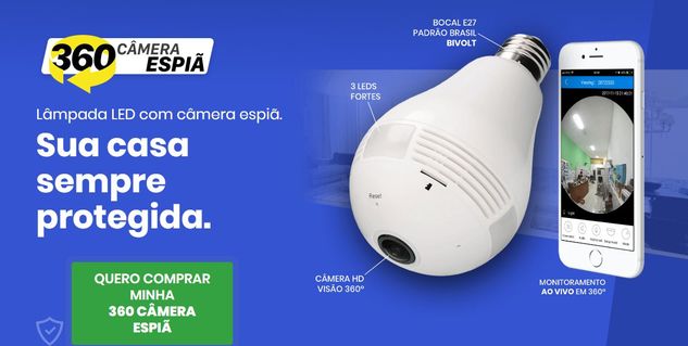 Camera Espia 360 Original - Camera Lampada Alta Qualidade
