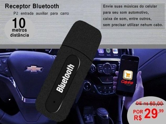 Adaptador Receptor Bluetooth P2 Usb áudio Entrada Auxi Carro