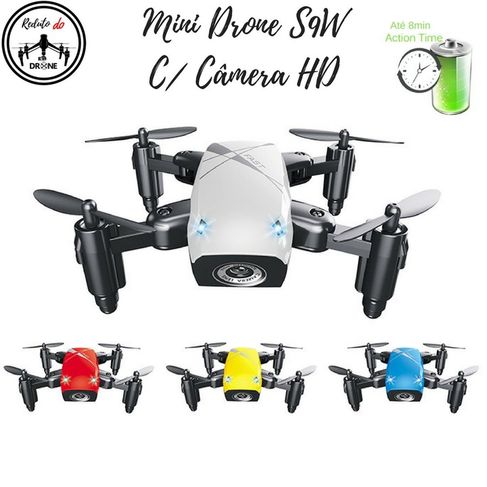Micro Selfie Drone S9w c/ Câmera e Controle de Altura Dia das Crianças