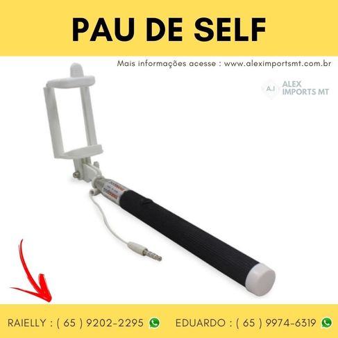 Pau de Self Bastão Monopod para Selfie Retrátil P2 Hardline Hl-bs01