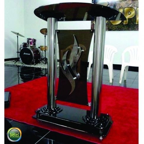 Púlpito em Acrílico e Aço Inox Modelo - Getsêmani para Igrejas