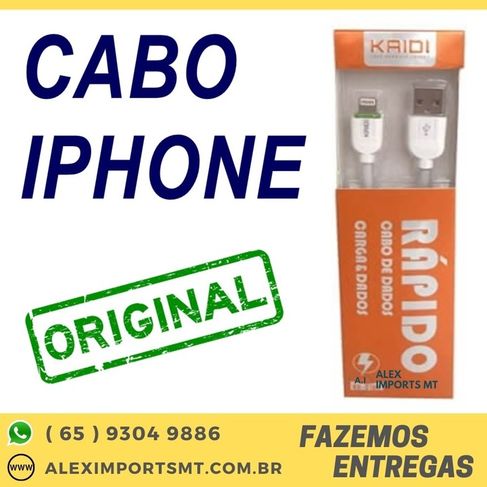 Cabo Usb Kaidi Apple Iphone 5 5s 6 6s 8 8 Plus X XR Carregador