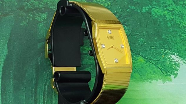 Relógio Bulova 92n91 (rd) Dial/pulseira Ouro 4 Diamantes