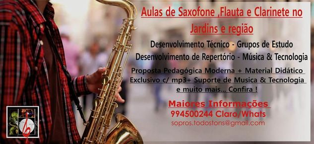Aulas de Sax, Flauta, Clarinete e Gaita no Jardins e Região