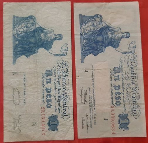 2 Cédulas da Argentina Ley 1897 ( La Nacion / Banco Central )