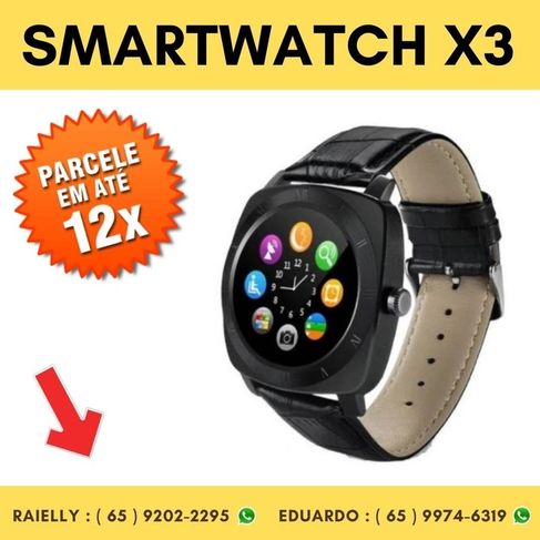 Relógio Smartwatch X3 Android Chip Mpc Relojio Inteligente Bom