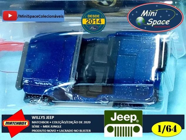 Matchbox Jeep Willys Cor Azul 1/64