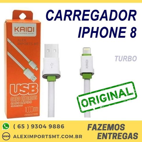 Cabo Carregador Iphone 8 Kaidi Original Turbo Usb Novo