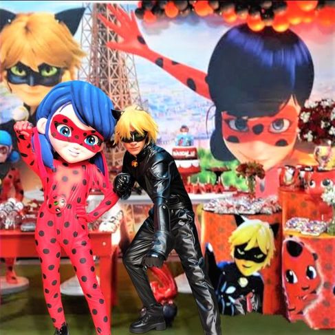 Ladybug e Cat Noir Personagens Vivos Festa Infantil