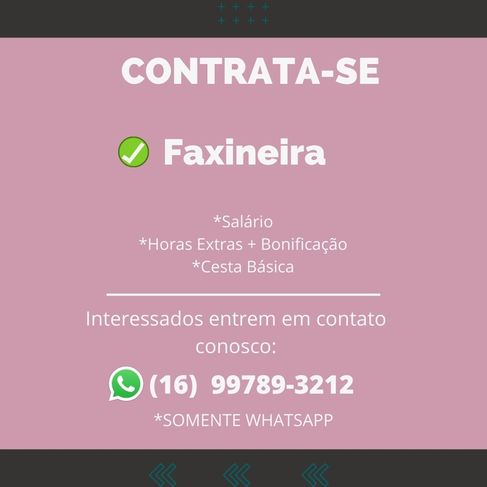 Vaga para Faxineira