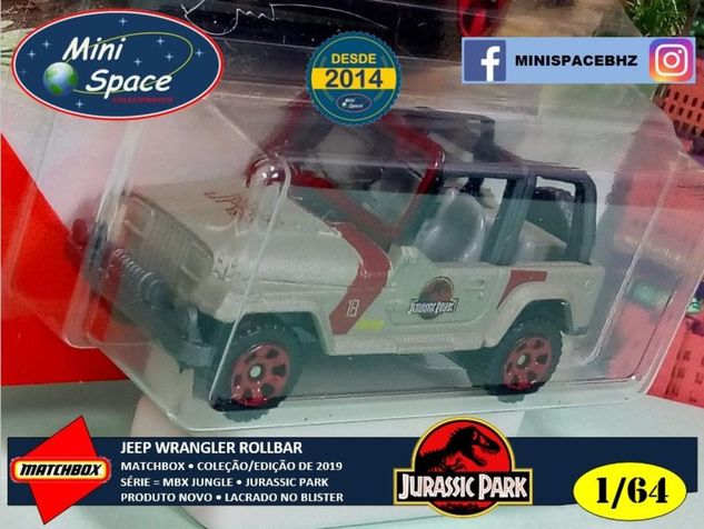 Matchbox Jeep Wrangler Rollbar 18 Jurassic Park 1/64