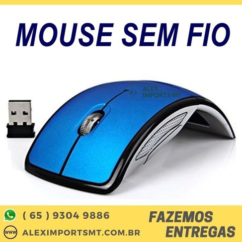 Mouse Lançamento sem Fio Original Gbmax 1800dpi Azul Bom Barato