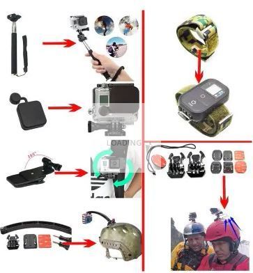 Kit de Acessórios para Câmera de Ação 48 Peças / Waterproof