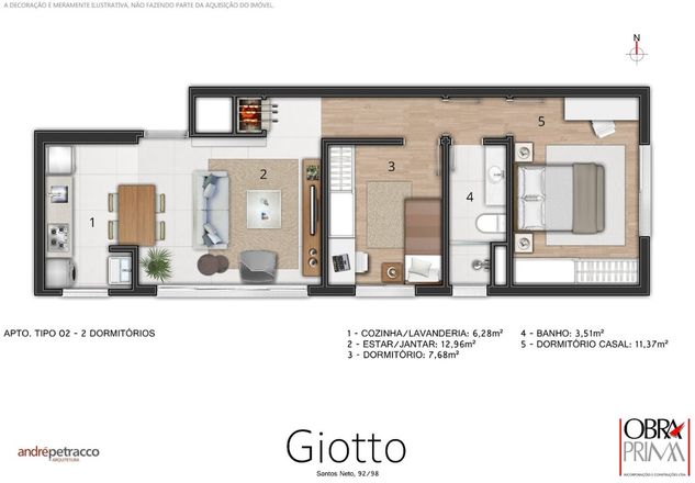 Residencial Giotto 2 Dormitórios
