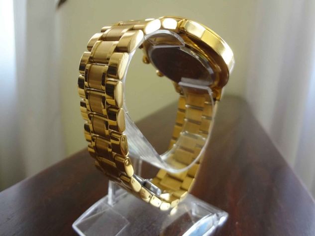 Relógio Original Nibosi Dourado Todo Funcional à Prova D'água Gelo Fog