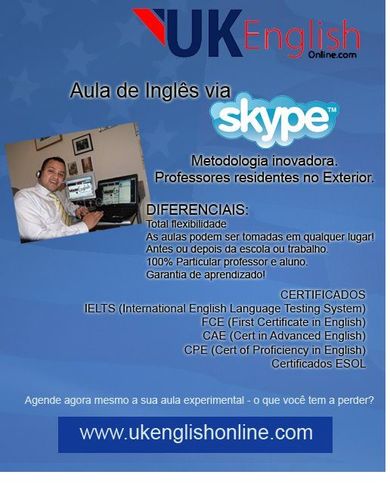 Aulas Particulares de Inglês Online Via Skype