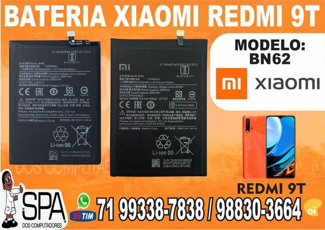 Bateria Bn62 Compatível com Xiaomi Redmi 9t em Salvador BA