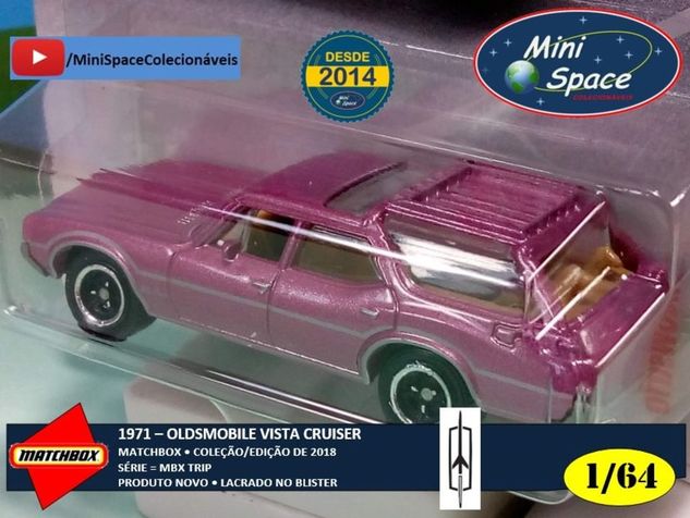 Matchbox 1971 Oldsmobile Vista Cruiser Cor Rosa 1/64