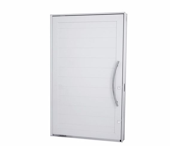 Porta Pivotante Lambris Horizontais Branca – Pplh (linha Aluminium)
