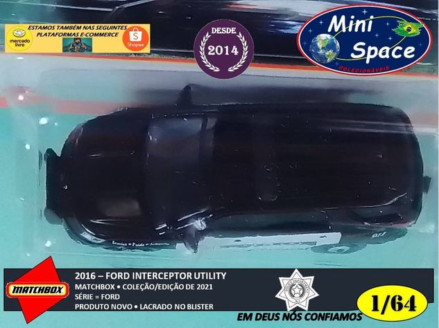 Matchbox 2016 Ford Interceptor Utility Polícia 1/64