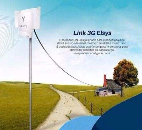Antena de Internet Rural de Chip (vivo, Oi, Tim e Claro) Link 3g Elsys