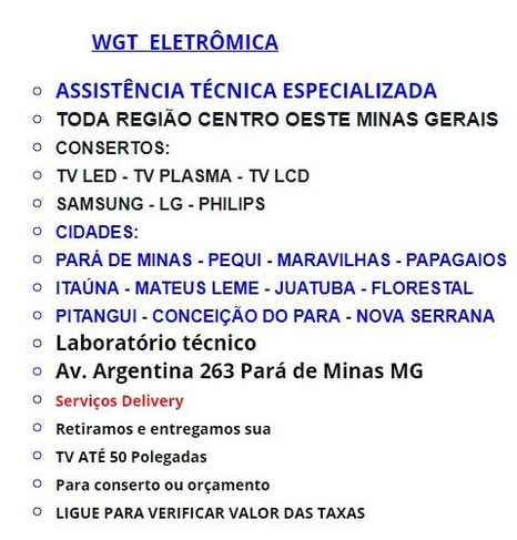 Assistência Técnica TV Lg - Samsung - Pará de Minas