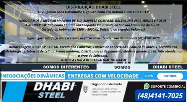 Dhabi Steel é Galvalume de Norte a Sul do Brasil