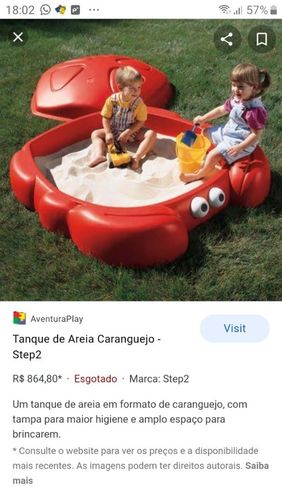Piscina Infantil Caranguejo, de Areia ou Agua