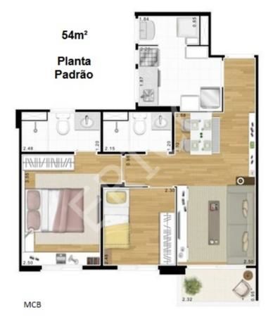 Apartamento com 2 Dorms em Santo André - Casa Branca por 290.000,00 à Venda