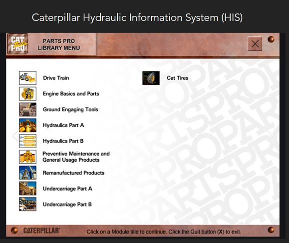 Caterpillar Hydraulic Information System (his)