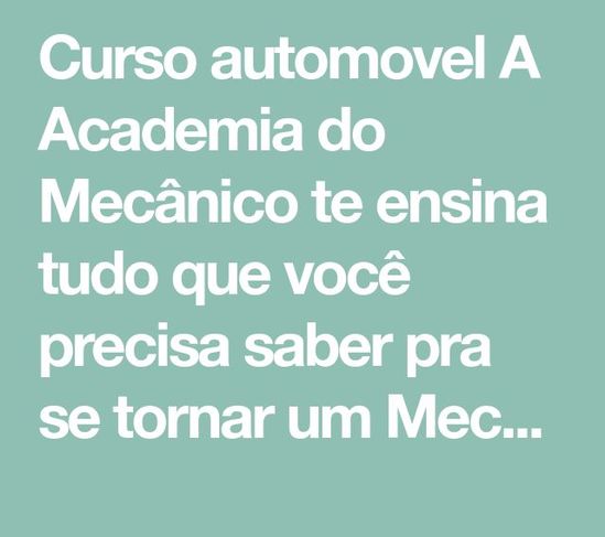 Curso Mecânico de Automóvel Online Completo Academia do Mecânico