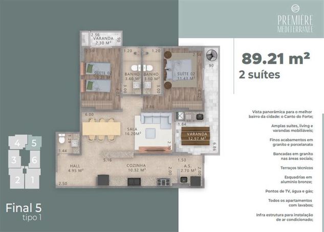 Apartamento com 88.02 m² - Forte - Praia Grande SP