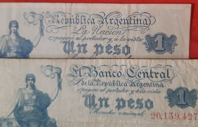 2 Cédulas da Argentina Ley 1897 ( La Nacion / Banco Central )