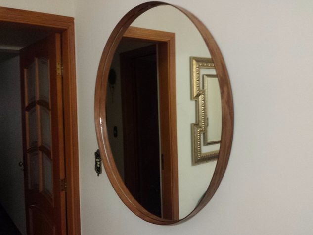 Espelho 60 Cm em Madeira Natural