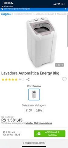Lavadora Automática Energy 8kg - Mueller