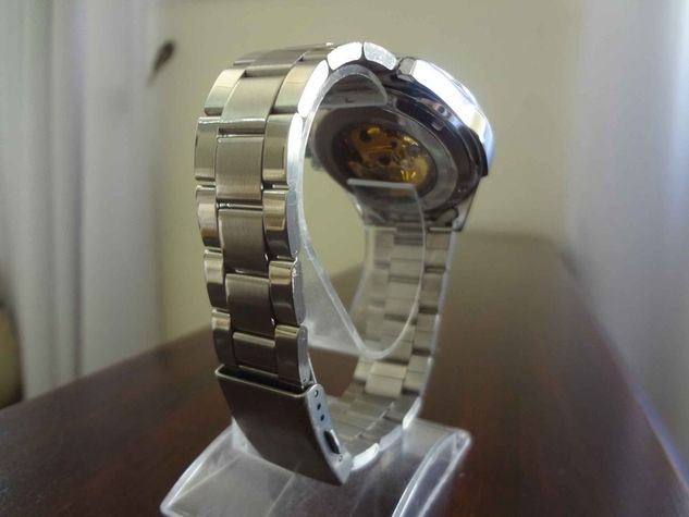 Relógio Masculino Automático Shenhua Prata Esquelético à Prova D'água