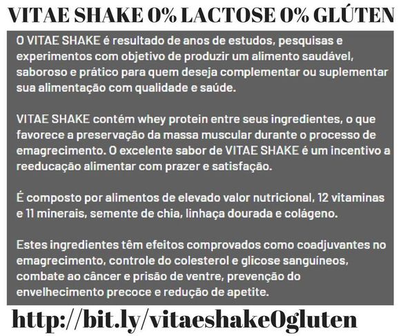 Vitae Shake 0% Lactose 0% Glúten