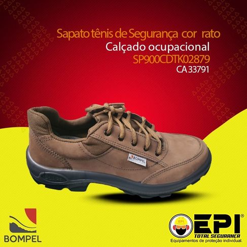 Sapato Tênis de Segurança Bompel Cor Rato Epi Total Cuiabá MT