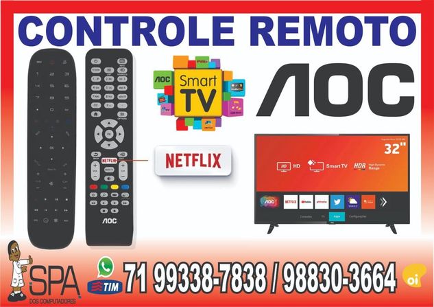 Controle Aoc Smart TV Le43s5760.20 Tecla Netflix