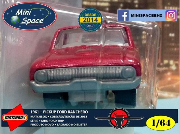 Matchbox 1961 Ford Ranchero Pickup Cor Rosa 1/64