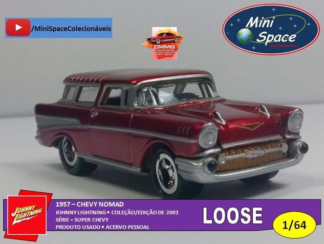 Johnny Lightning 1957 Chevy Nomad Vermelho 1/64 - Loose